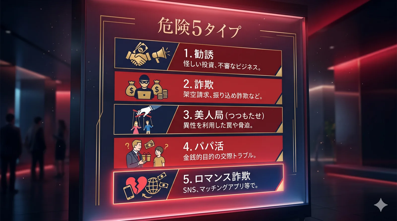警戒すべき危険5タイプ