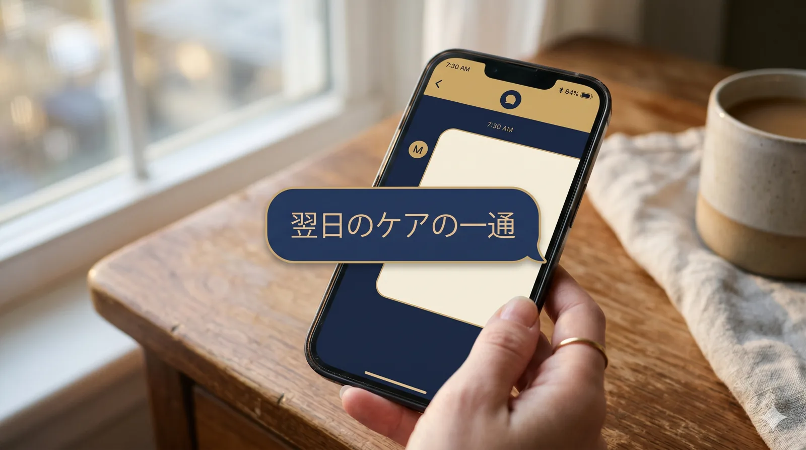 翌日の“ケアの一通”